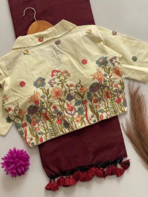 Pure Khadi Cotton Sarees With Stitched Blouse (15)