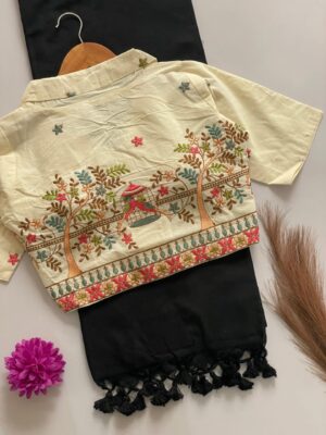 Pure Khadi Cotton Sarees With Stitched Blouse (3)