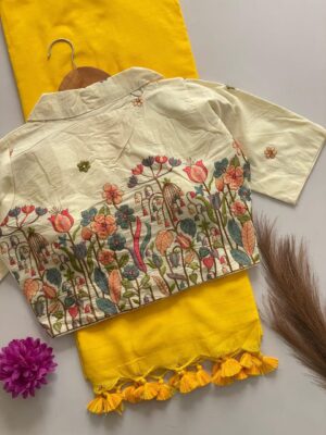 Pure Khadi Cotton Sarees With Stitched Blouse (5)