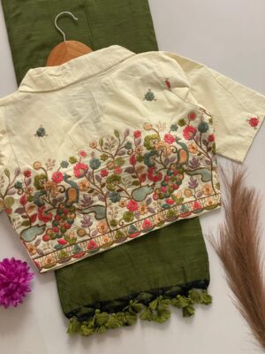 Pure Khadi Cotton Sarees With Stitched Blouse (9)