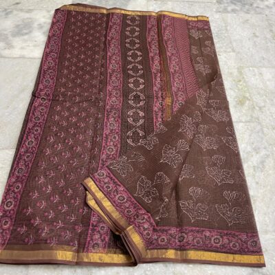 Pure Kota Cotton Sarees With Ajrakh Prints (1)