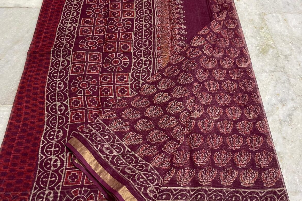 Pure Kota Cotton Sarees With Ajrakh Prints (10)