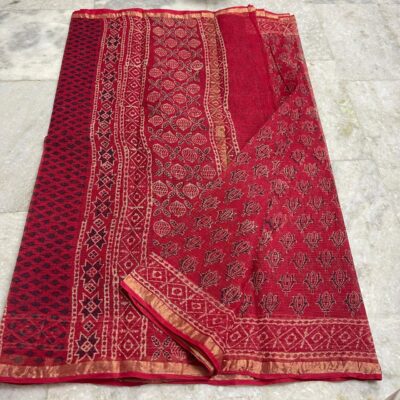 Pure Kota Cotton Sarees With Ajrakh Prints (2)
