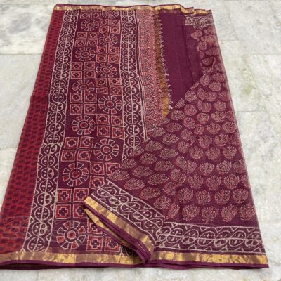 Pure Kota Cotton Sarees With Ajrakh Prints (3)