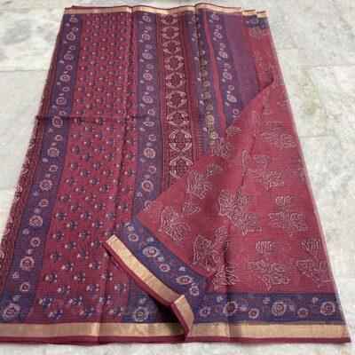 Pure Kota Cotton Sarees With Ajrakh Prints (4)