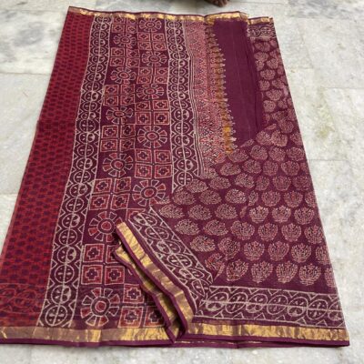 Pure Kota Cotton Sarees With Ajrakh Prints (8)