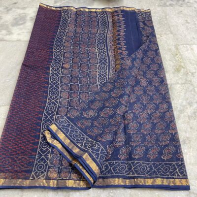 Pure Kota Cotton Sarees With Ajrakh Prints (9)