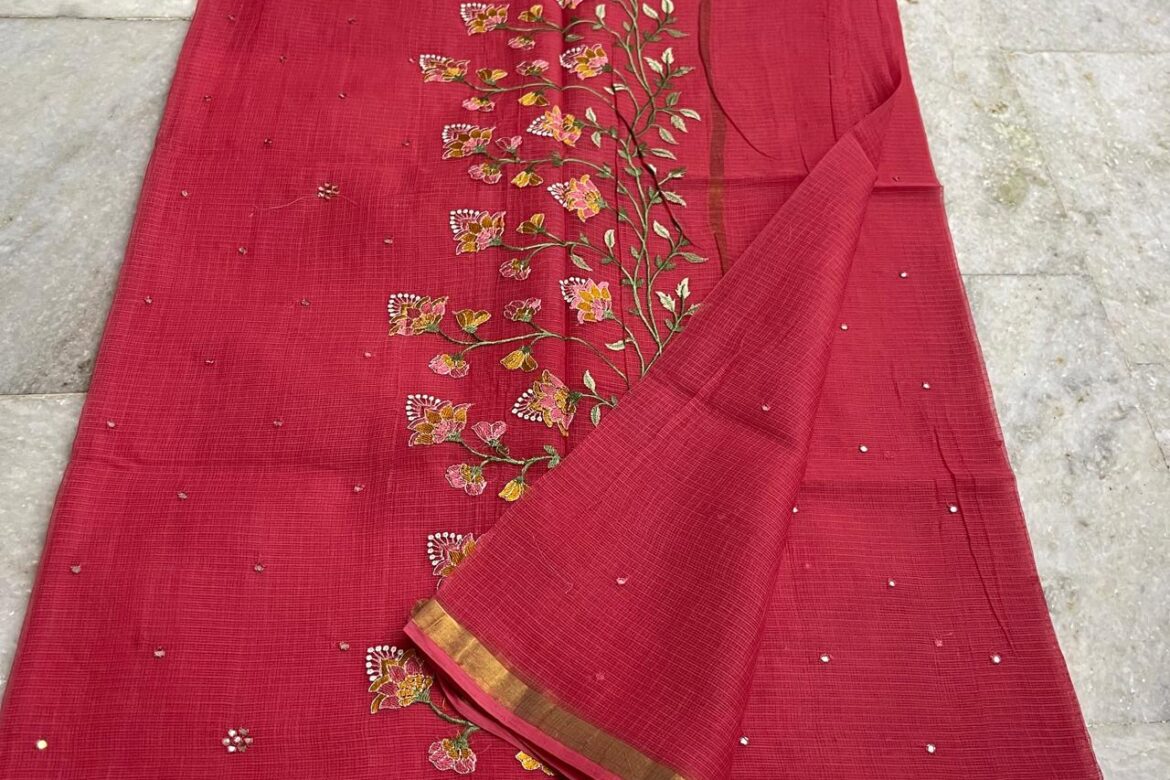 Pure Kota Cotton Sarees With Embroidary (1)