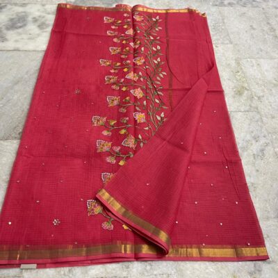 Pure Kota Cotton Sarees With Embroidary (1)