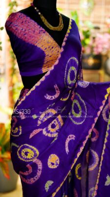 Pure Modal Silk Handmade Shibori Work Sarees (41)