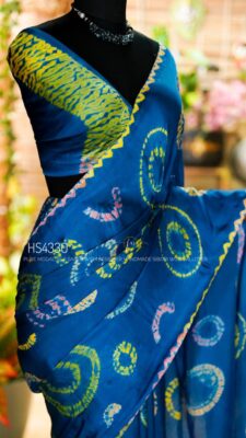 Pure Modal Silk Handmade Shibori Work Sarees (5)