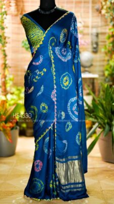 Pure Modal Silk Handmade Shibori Work Sarees (6)