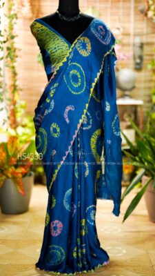 Pure Modal Silk Handmade Shibori Work Sarees (8)