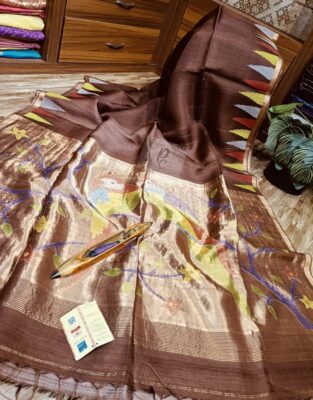 Pure Muslin Temple Border Sarees (10)