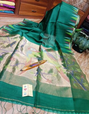 Pure Muslin Temple Border Sarees (17)