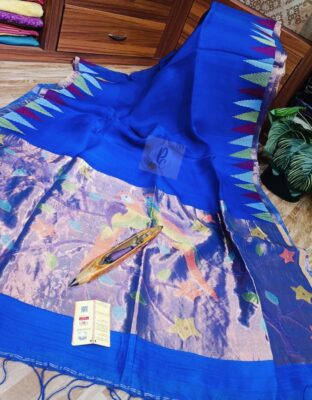 Pure Muslin Temple Border Sarees (19)