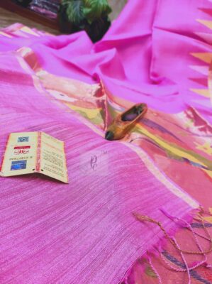 Pure Muslin Temple Border Sarees (24)