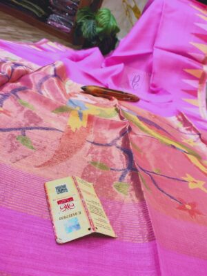 Pure Muslin Temple Border Sarees (25)