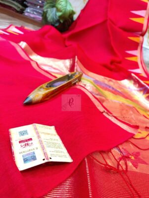 Pure Muslin Temple Border Sarees (29)