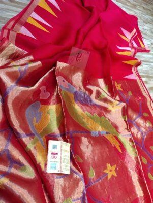 Pure Muslin Temple Border Sarees (31)