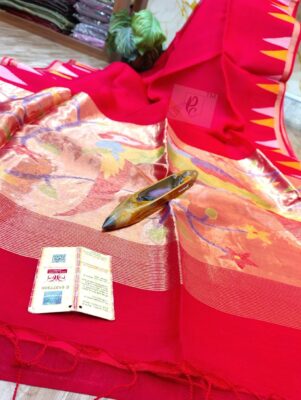 Pure Muslin Temple Border Sarees (32)