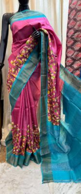 Pure Tussar Silk Digital Printed Sarees (1)