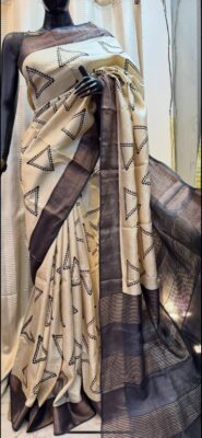 Pure Tussar Silk Digital Printed Sarees (2)