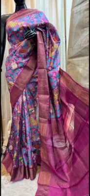 Pure Tussar Silk Digital Printed Sarees (5)