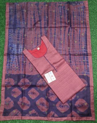 Pure Tussar Silk Semi Stritched Dresses With Price (24)
