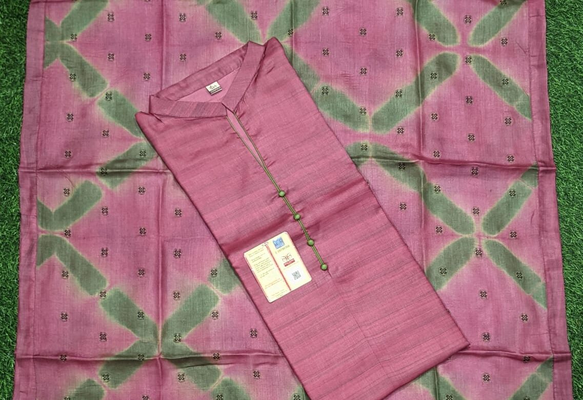 Pure Tussar Silk Semi Stritched Dresses With Price (34)