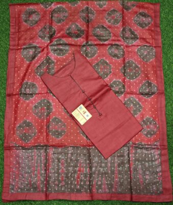 Pure Tussar Silk Semi Stritched Dresses With Price (4)
