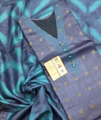 Pure Tussar Silk Semi Stritched Dresses With Price (46)