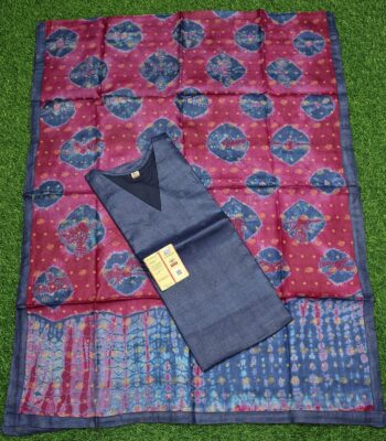 Pure Tussar Silk Semi Stritched Dresses With Price (6)