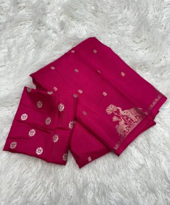 Russian Viscose Sarees With Blouse (1)