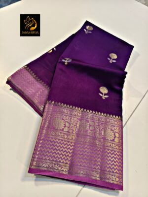 Semi Raw Mango Silk Sarees With Blouse (1)