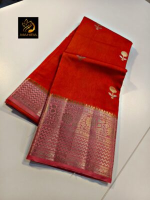 Semi Raw Mango Silk Sarees With Blouse (11)