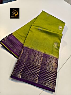 Semi Raw Mango Silk Sarees With Blouse (2)