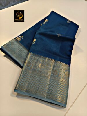 Semi Raw Mango Silk Sarees With Blouse (4)