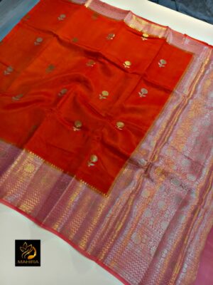 Semi Raw Mango Silk Sarees With Blouse (5)