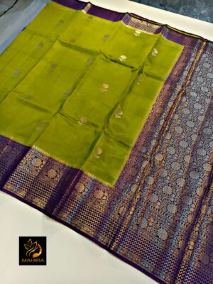 Semi Raw Mango Silk Sarees With Blouse (6)