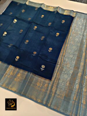 Semi Raw Mango Silk Sarees With Blouse (7)