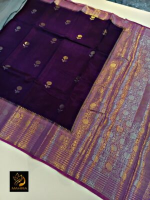 Semi Raw Mango Silk Sarees With Blouse (8)