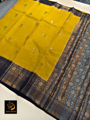 Semi Raw Mango Silk Sarees With Blouse (9)