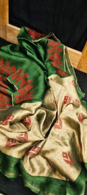 Silk Linen Jamdhani Weaving Sarees (4)