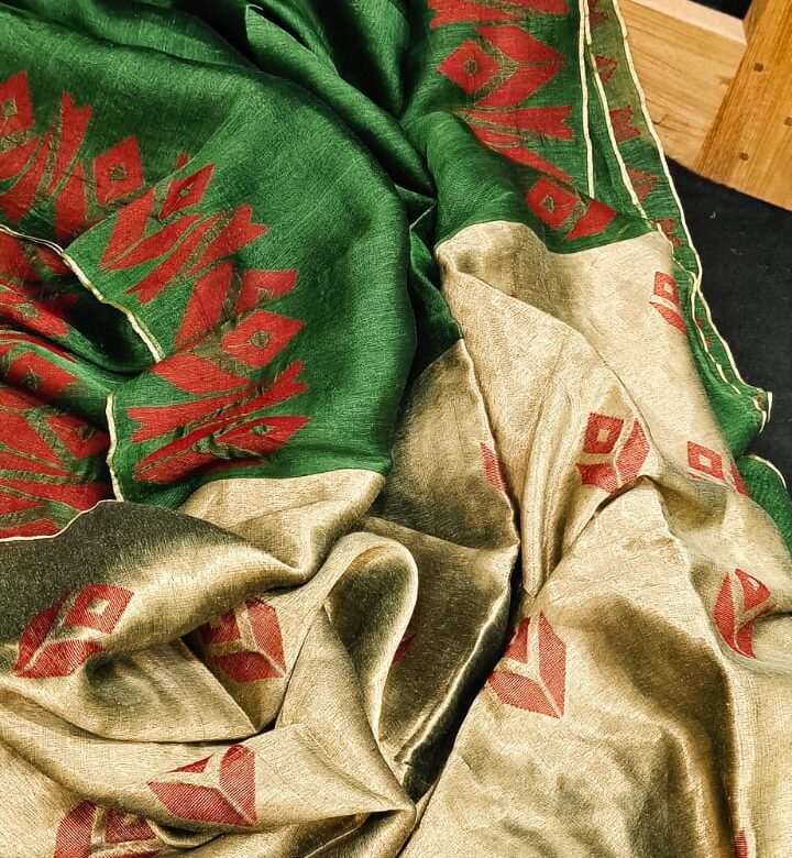 Silk Linen Jamdhani Weaving Sarees (4)