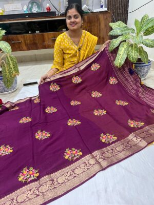Trending Banaras Khaddi Chiffon Sarees (7)