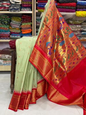 Unique Designer Paithani Semi Silk Sarees (1)