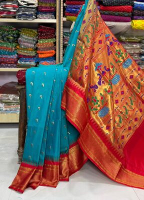 Unique Designer Paithani Semi Silk Sarees (10)