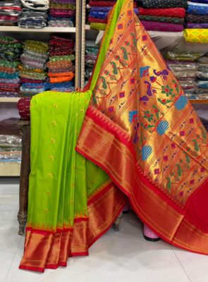 Unique Designer Paithani Semi Silk Sarees (2)