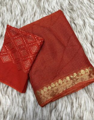 Viscose Georgette Sarees With Blouse (1)